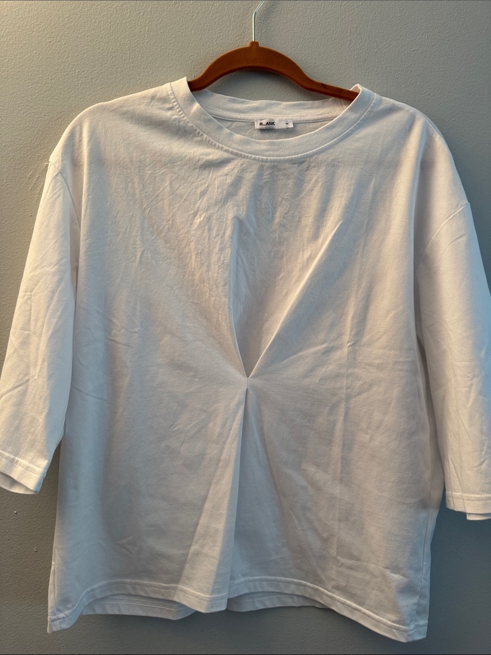 Blank NYC White Short-Sleeve Tee with Front Pinch Detail
